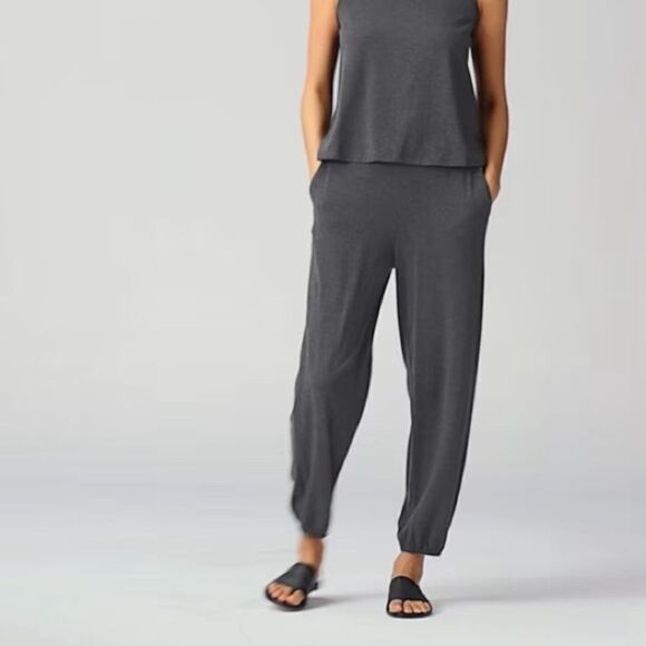 Eileen Fisher Fine Jersey Jogger Pant - Gray - Picture 1 of 8